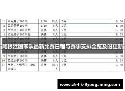 阿根廷国家队最新比赛日程与赛事安排全览及时更新